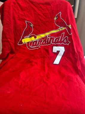 DREW Red Cardinals Graphic Tee with Yellow Accent